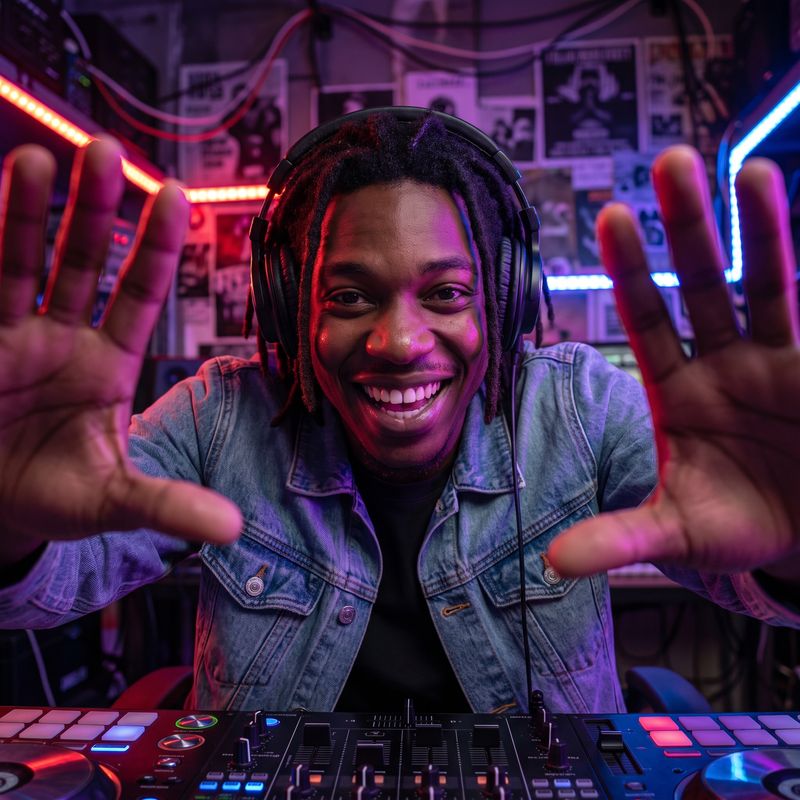Instructor in neon studio