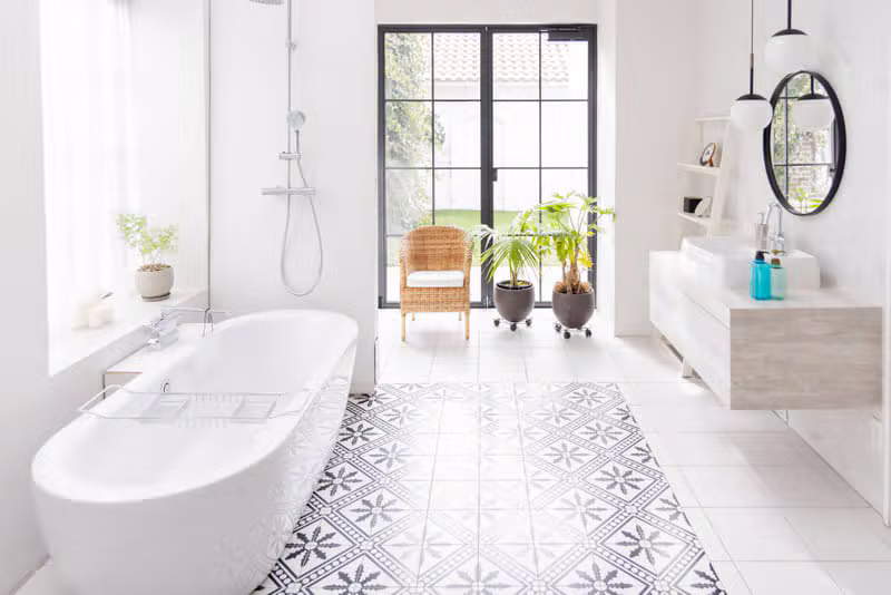 Beautiful modern bathroom tile and shower