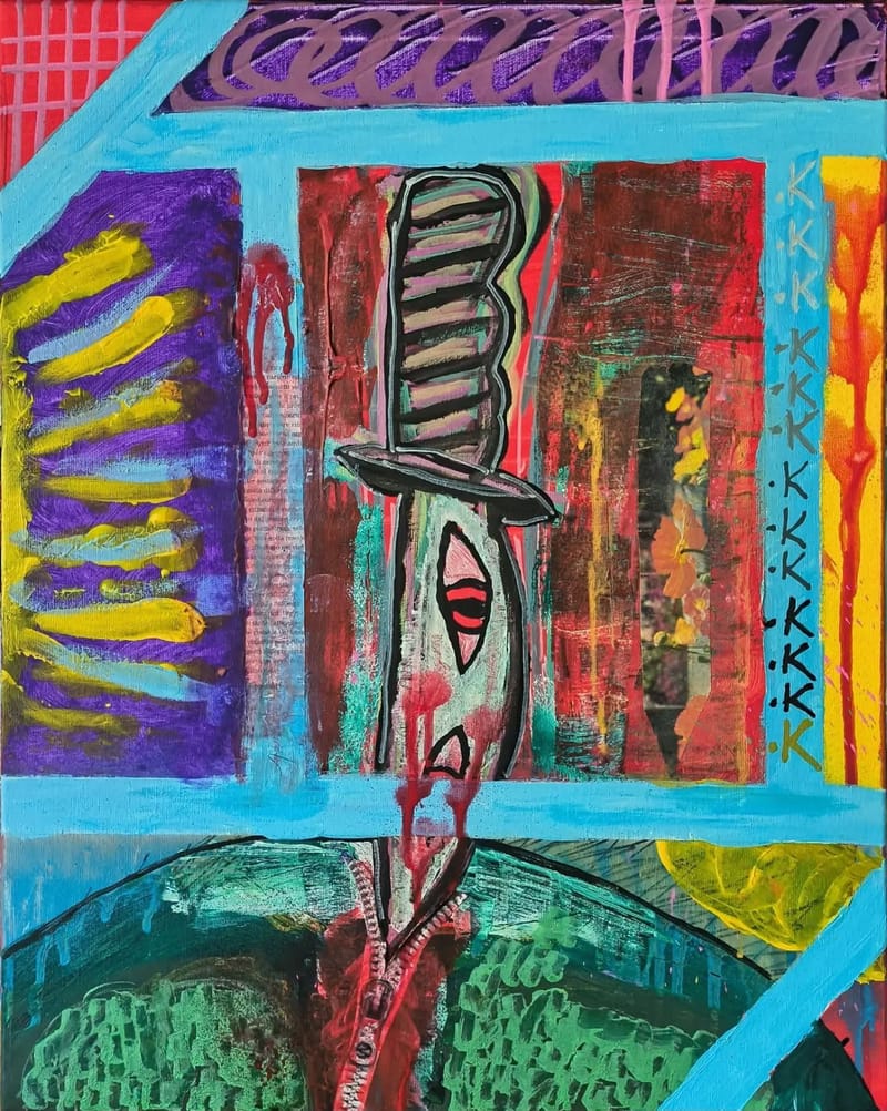 Opera d'arte contemporanea intitolata AUTOPSIA DEL PIANETA - Tecnica mista e arte underground