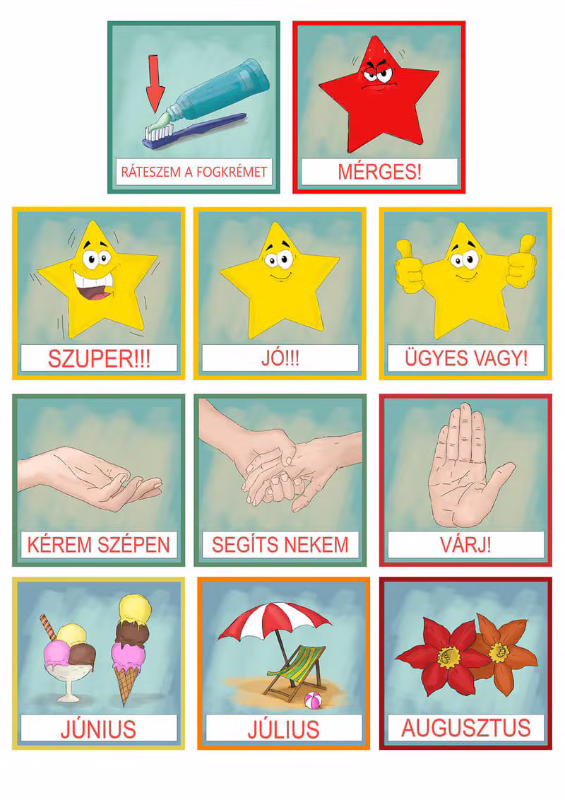 Segítő kommunikációs kártyák