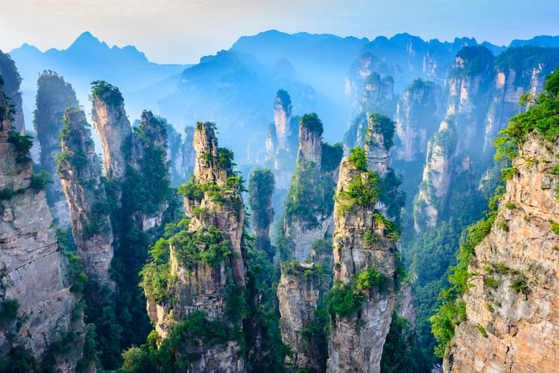 Iconos de China & montañas de Avatar
