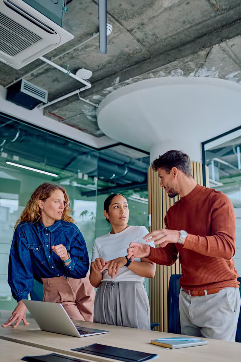 Professional support team working securely