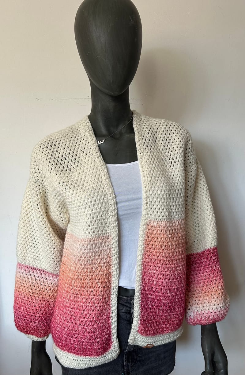 Creme/roze vest