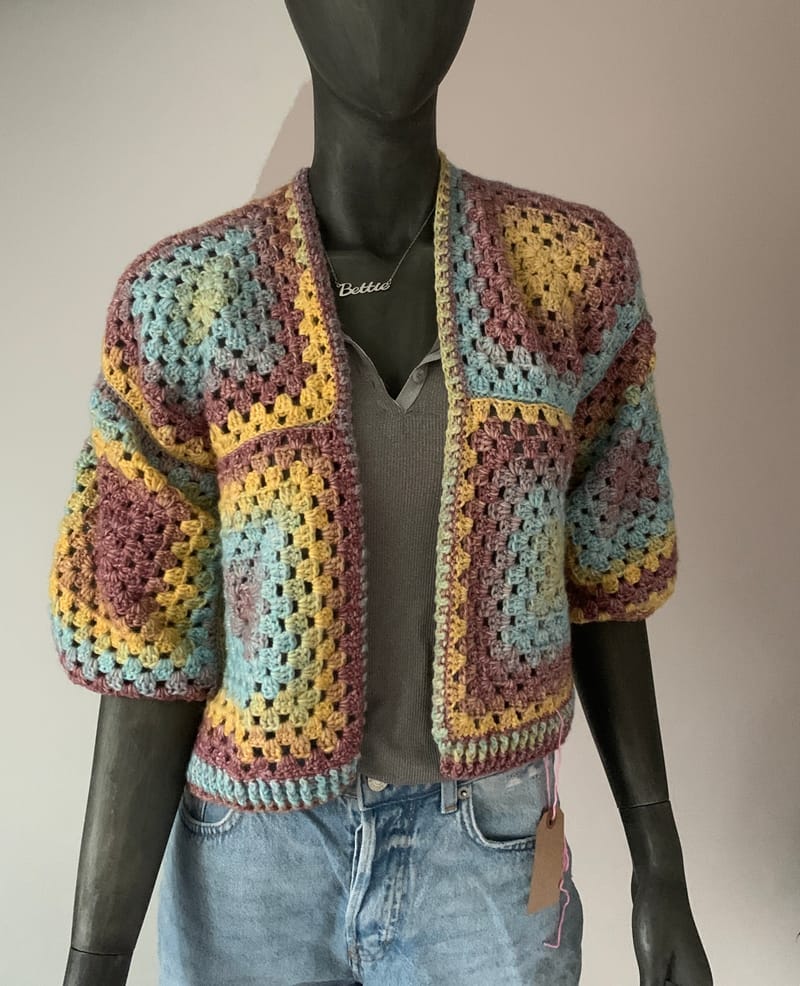 Granny square cropped vest