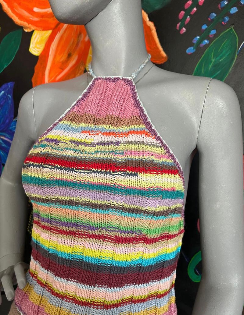 Kleurrijke halter top