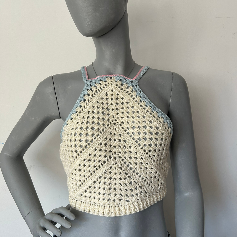 Topje creme halter
