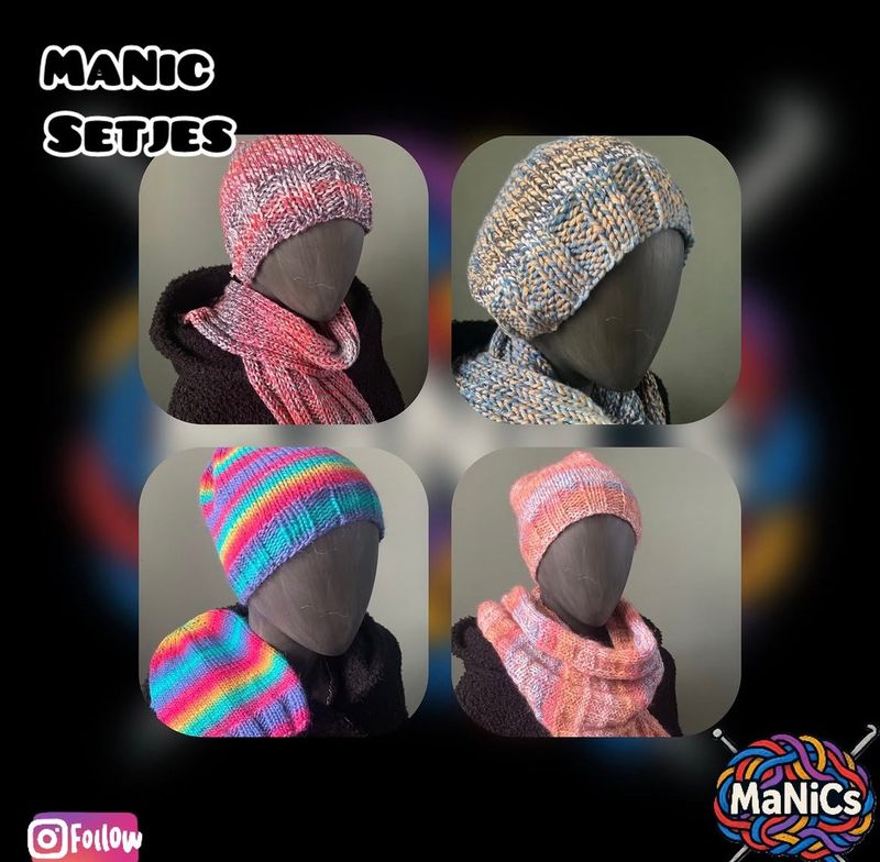 Manic muts en sjaal set (prijs is per set)