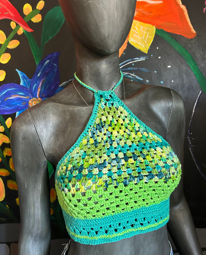 Groene halter top