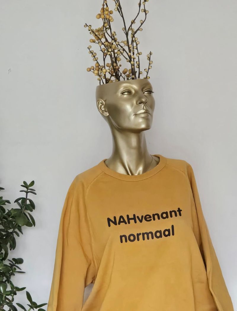 Sweater NAHvenant normaal okergeel/zwart (preloved)