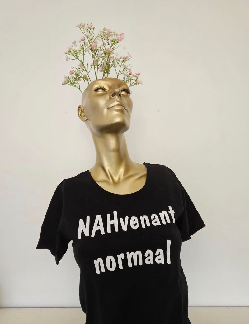 t-shirt NAHvenant normaal zwart/wit (preloved)