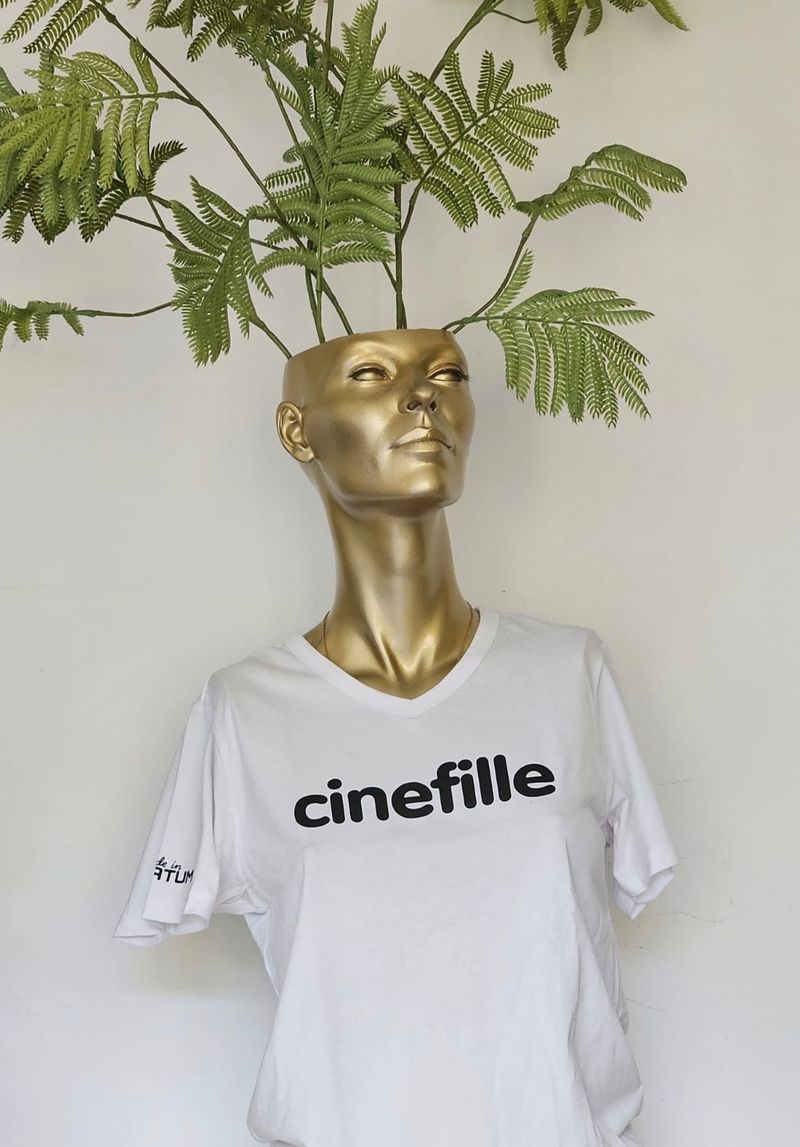 t-shirt cinefille wit/zwart