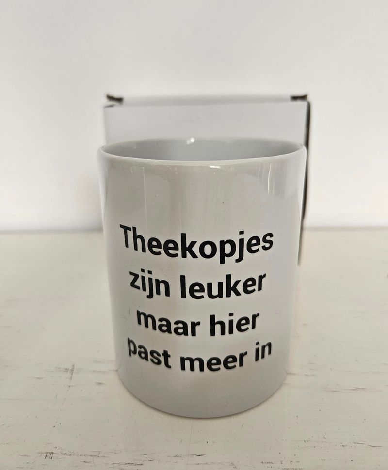 Mok theekopjes zijn leuker maar hier past meer in
