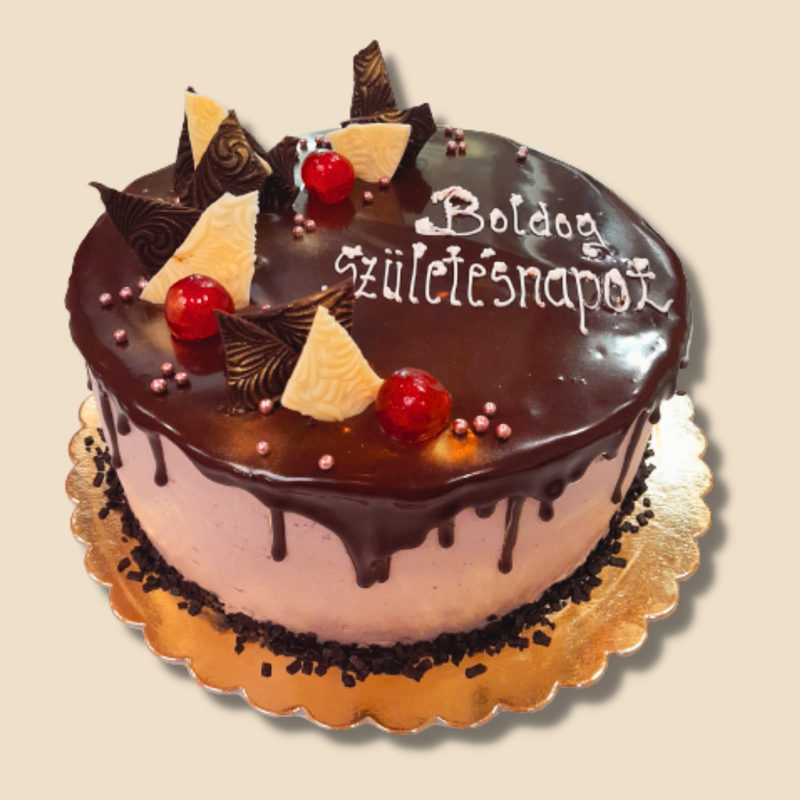 8 szeletes – Fekete erdei Kirsch torta – 16 cm Ø