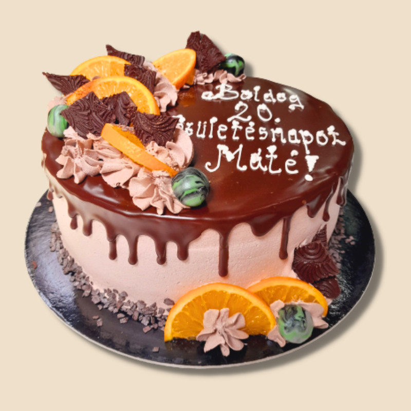 8 szeletes – Narancsos csokoládétorta – 16 cm Ø