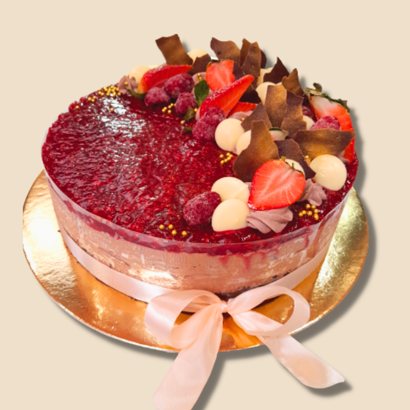 8 szeletes – Málnás csokoládétorta – 16 cm Ø