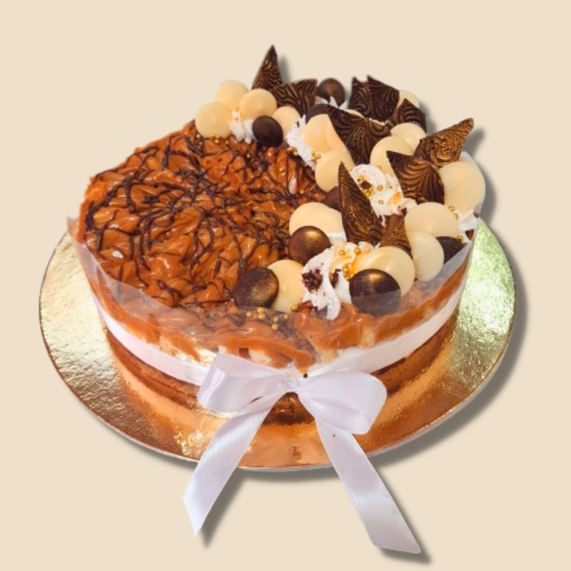 8 szeletes – Banános karamellás sajttorta – 16 cm Ø