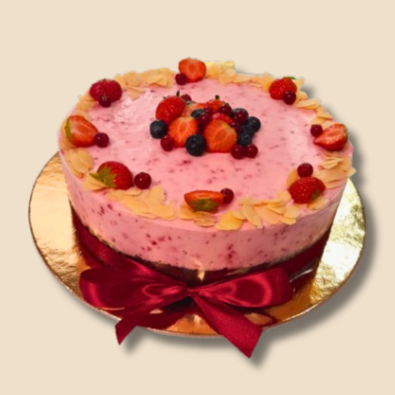 8 szeletes – Liszt, cukor és tej hozzáadása nélkül készült erdei gyümölcsös torta – 16 cm Ø