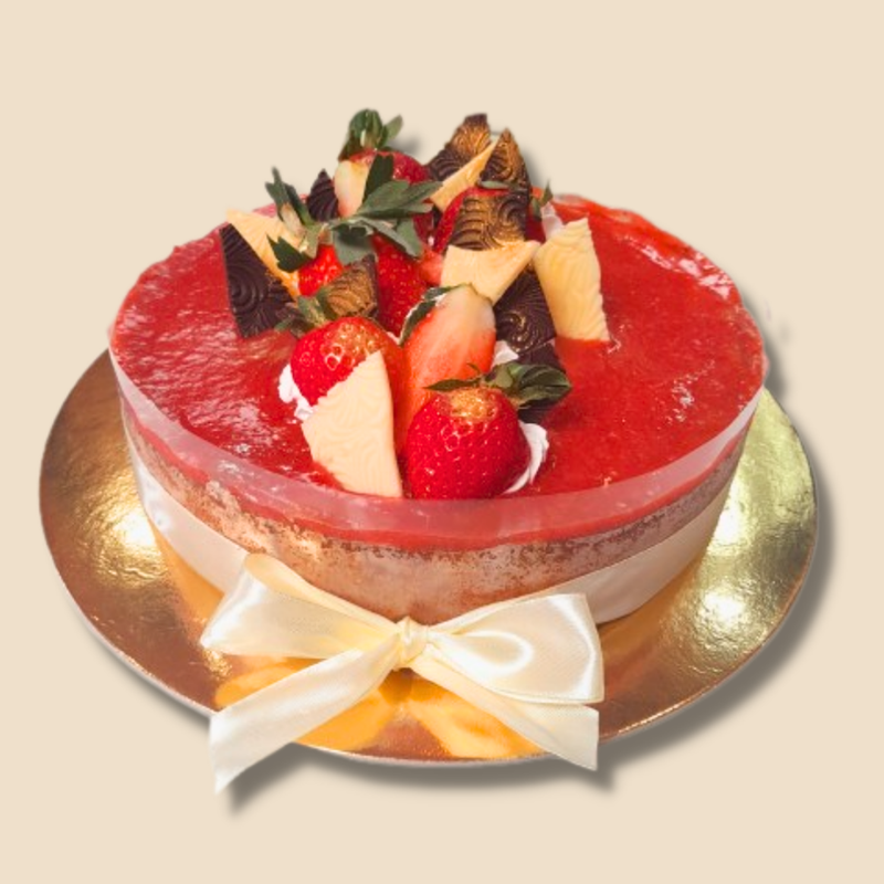 16 szeletes – Epres sült túrótorta – 22 cm Ø torta rendelés Pécs - Alice's Cake Cukrászda