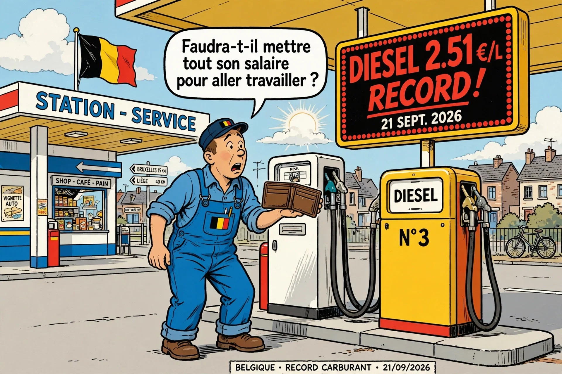 Diesel : plus de 2,5€/L dès mardi, un record historique en Belgique