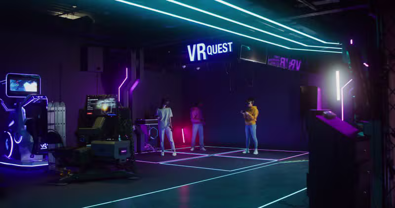 Gamers enjoying virtual reality at EX88 Zone