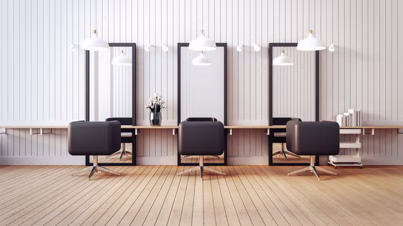 Bright and modern beauty salon interior