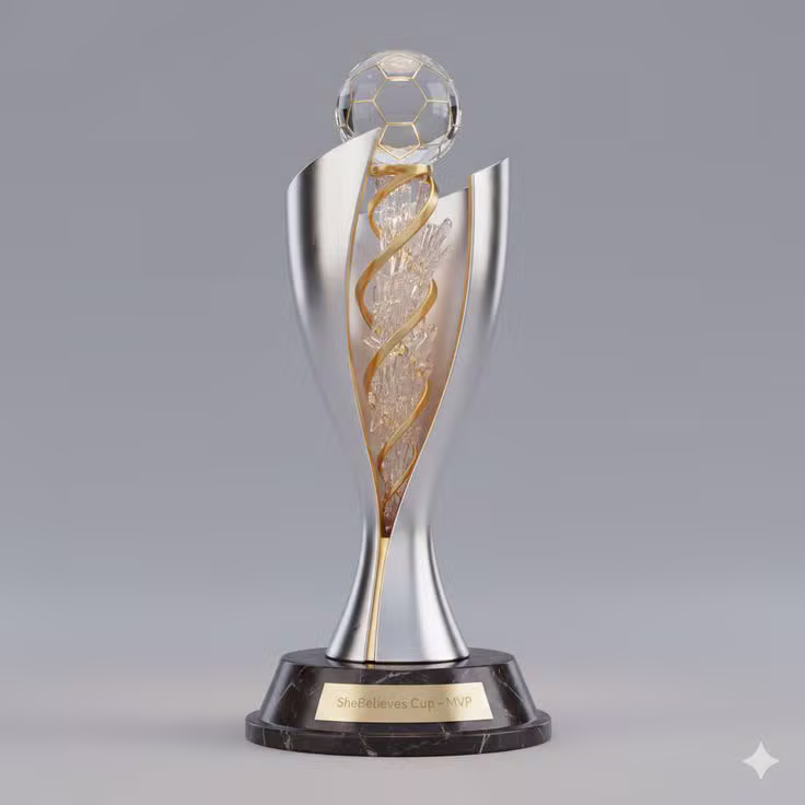 Elegant metal trophy award