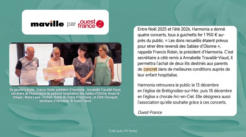 Remise du cheque pour les enfants hospitalisés