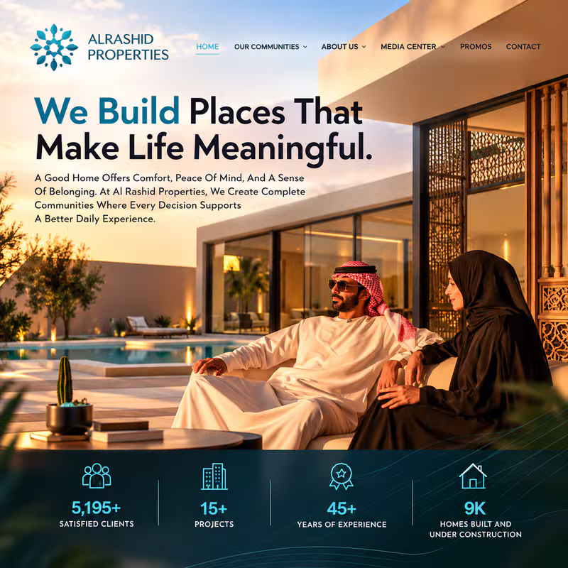 مشروع شركة الراشد العقارية - من أعمال المهندس أيمن للتسويق الإلكتروني وتصميم وبرمجة المواقع