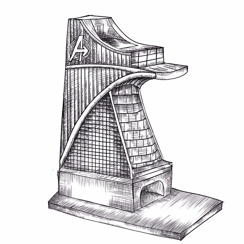 Marvel Licensed Dice Tower - Product Concept Sketch
