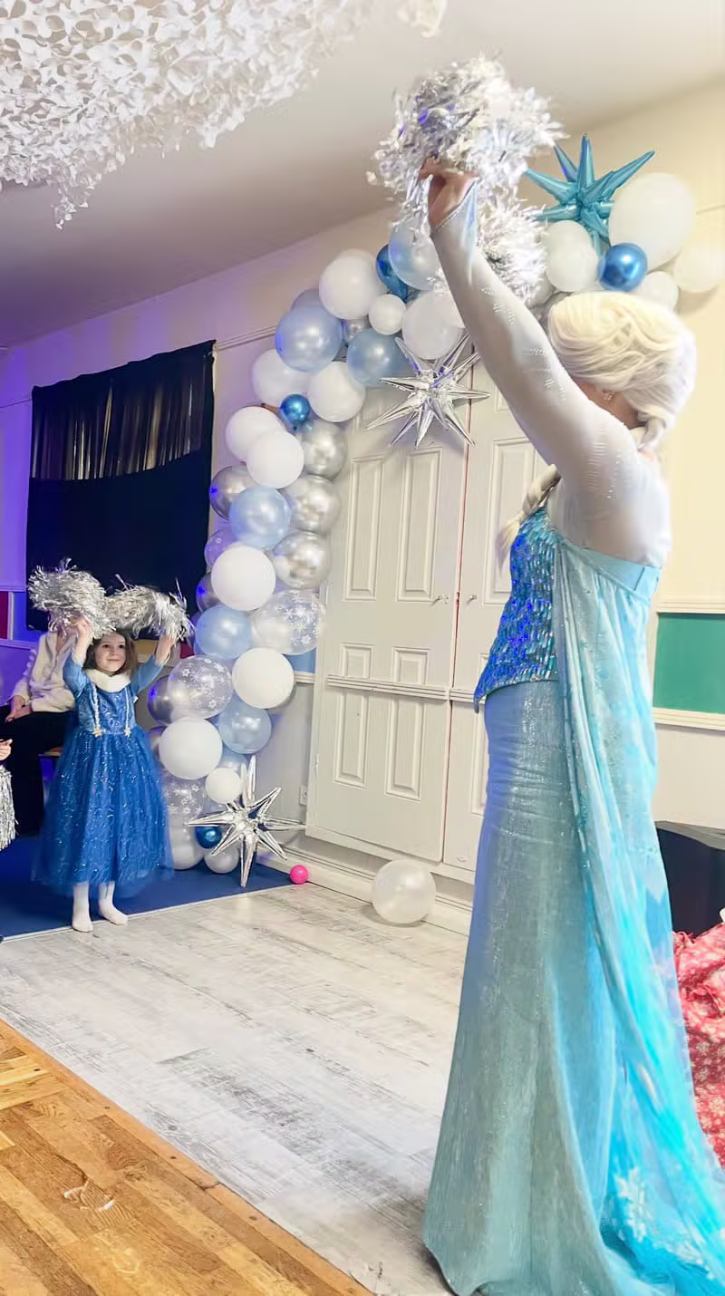 Princess party entertainment with a character and children