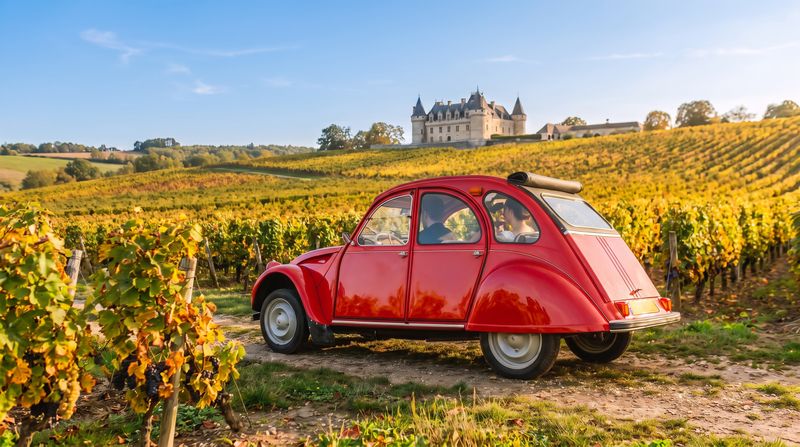 Balade en 2CV dans les vignes françaises