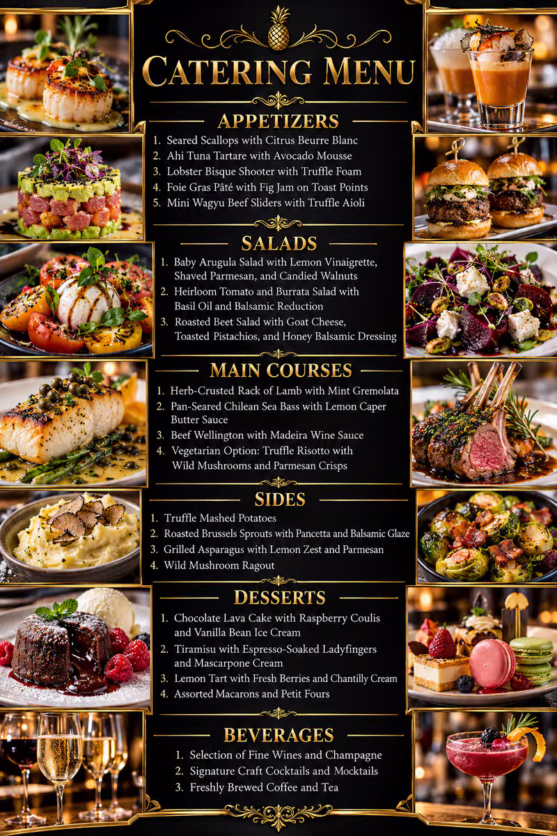 Catering Menu visual presentation