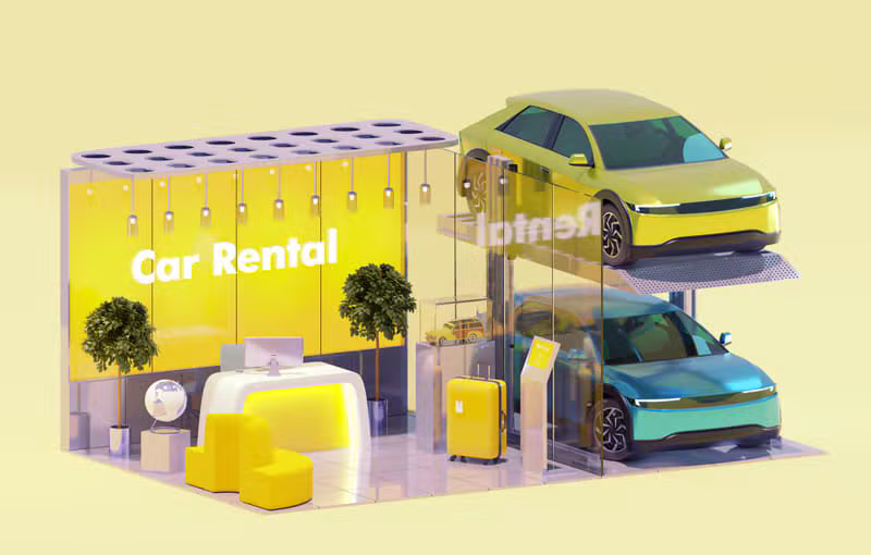 Professional car rental planning desk for travelers