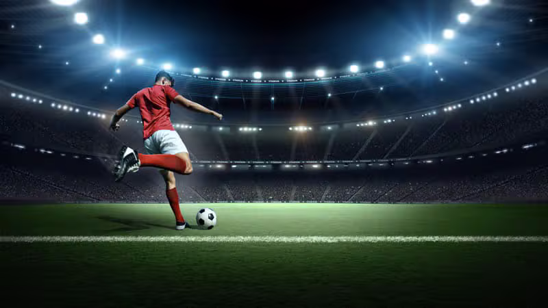 Player striking the ball