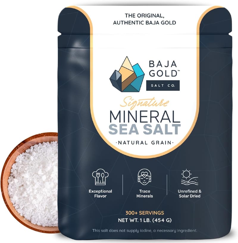 Baja Gold Mineral Sea Salt, Gary Brecka Choice, Natural Grain, 454g
