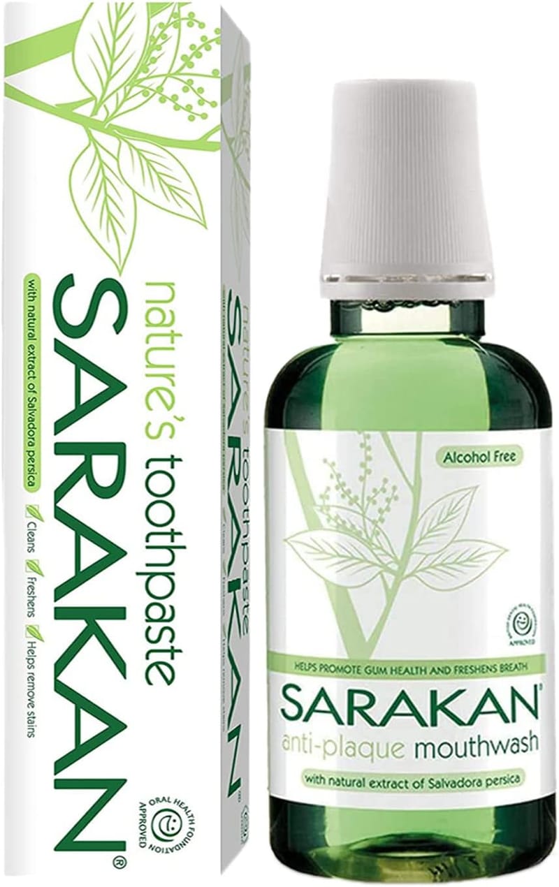 Sarakan Nature's Dental Care Kit Toothpaste 50ml & Mouthwash 300ml - Fluoride Free