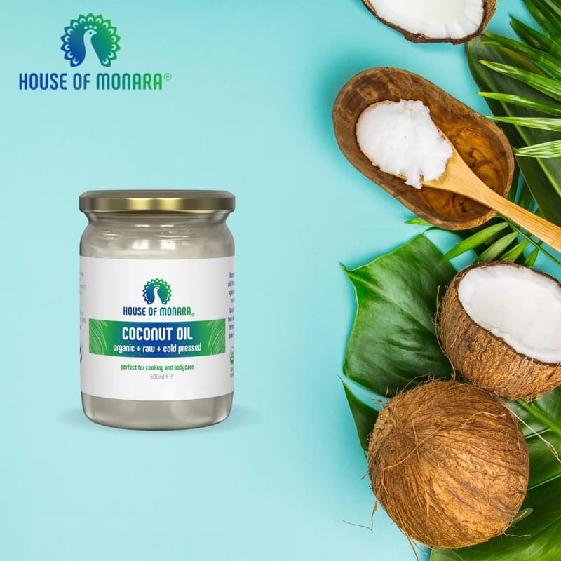House of Monara Organic Extra Virgin Coconut Oil Pure, Raw and Cold Pressed 500 ml