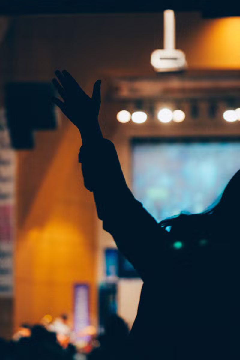 Welcoming church worship service