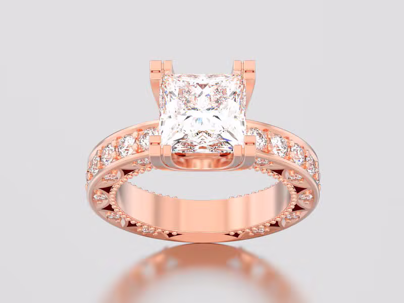 Evelyn Solitaire Ring — Rose Gold detail 1