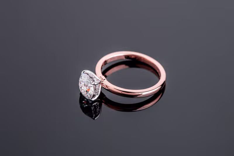 Evelyn Solitaire Ring — Rose Gold detail 2