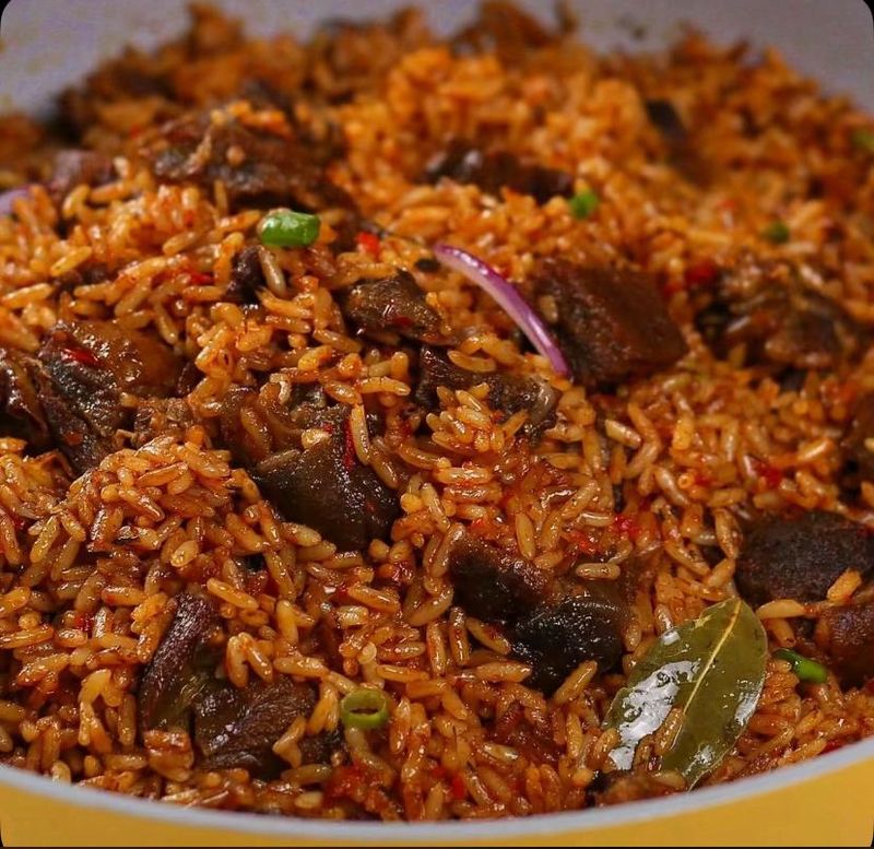 Smoky Party Jollof prepared for catering