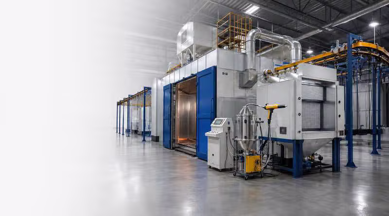 Engineer working on a powder coating plant