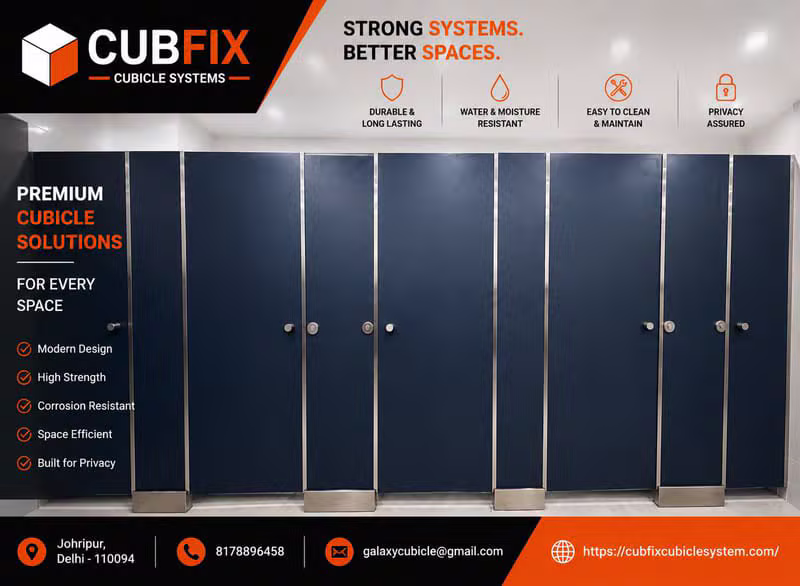 Corporate Washroom Fit-out washroom cubicle installation in Nehru Place, Delhi