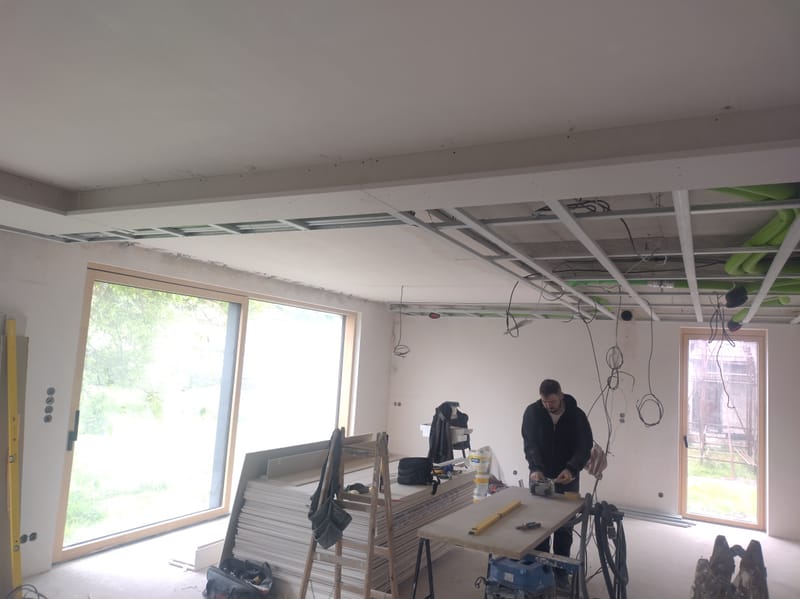 příprava podhledu pro nepřímé LED osvětlení 
