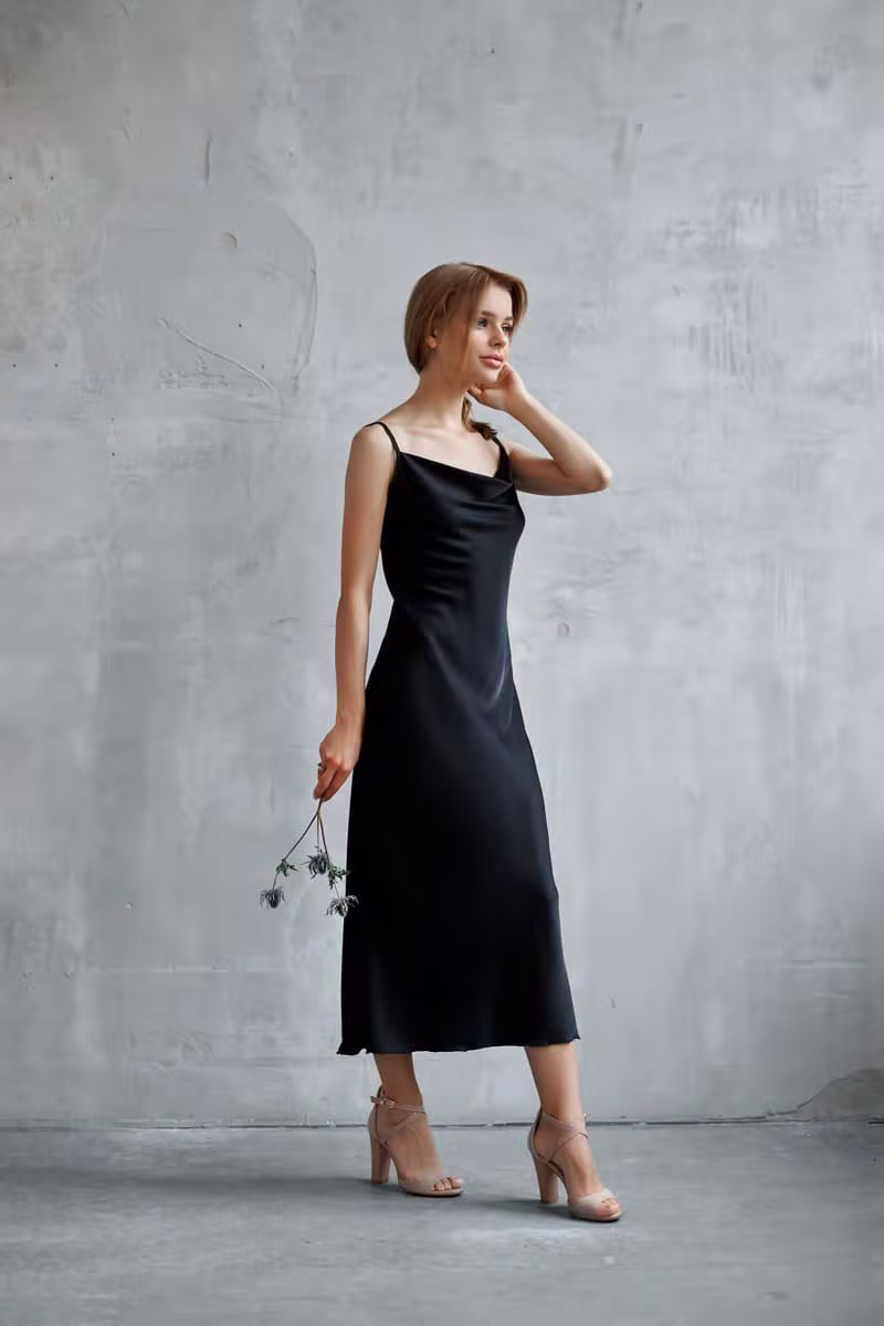 Silk Slip Midi Dress