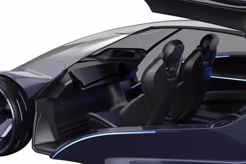 Luxury supercar inside a dark precision maintenance studio