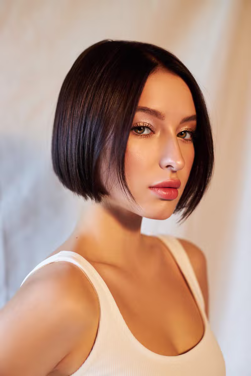 Amaracyn portfolio look: rich brunette gloss finish