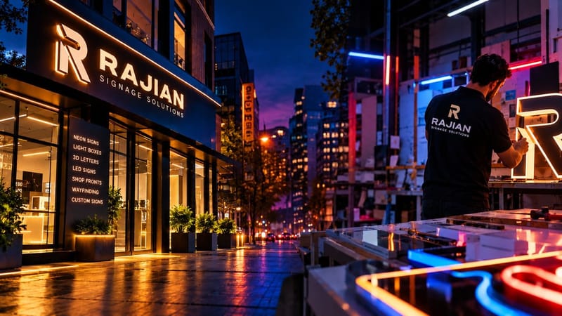 Modern storefront signage