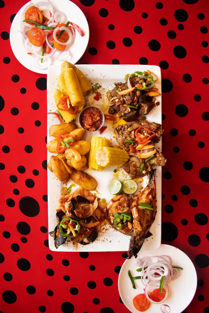 Platter of Nigerian small chops party food