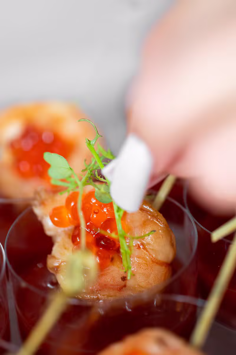 Cocktail and canapé service at a private party